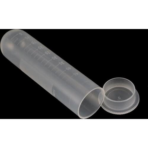10 Pcs 50ml Snap Cap Round Bottom Centrifugal Tube Transparent Free-standing with Scale Laboratory Analysis Equipment