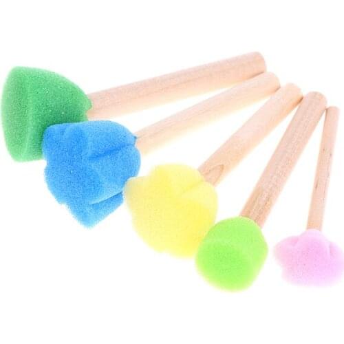 5pcs Kids Toddler Sponge Stamp Brush Kits Flower Drawing Toys For Children Paint Toys Painting Educational Toys