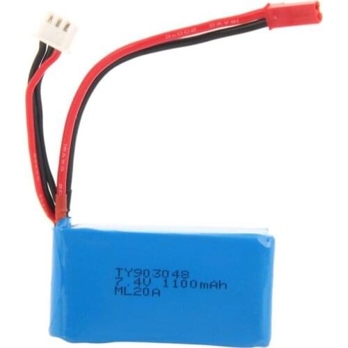 7.4V 1100mAh Li-Po Helicopter Battery for WLtoys A949 A959 A969 A979 V912 V913 V262 L959 T23 T55 F45 Spare Part Rrpalcement Blue
