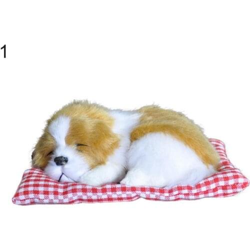 Car Ornament Plush Dogs Barking Sound Doll Electric Simulation Sleeping Puppy Toy Automotive Dashboard Decor Cute Gift Plush toy