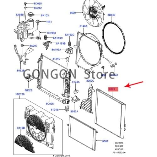 CAR water tank 2002 -2009lan dro ve rra nge rov er radiator assembly water tank radiator condensation engine diesel water tank r