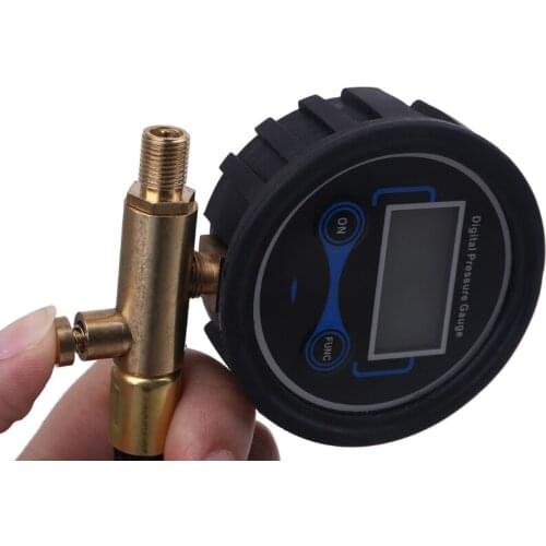 Digital Car Tire Pressure Gauge Air Compressor Inflating Tube Hose w Deflation