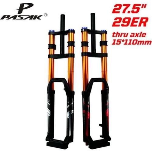 DH MTB Fork Mountain Bike DH AM Suspension Air Resilience Oil Damping Rebound Adjustment 27.5 29ER 110*15MM Support 3.0IN TireAM