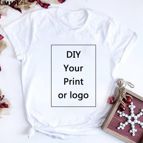 Customized Printed Leisure T shirt Harajuku Women Top DIY Your Like Photo or Logo White T-shirt Fashion Custom Mens Tops Tshirt