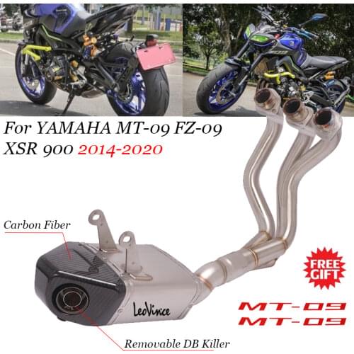 Complete yoshimura motorcycle exhaust system for yamaha MT-09 FZ-09 tracer 900 xsr900 mt09 pipe connection muffler carbon db kil