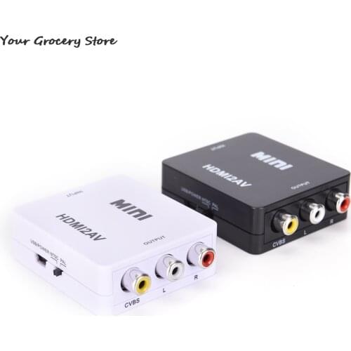 HDMI-compatibale To RCA AV/CVBS Adapter HD 1080P Mini HDMI2AV Video Converter BOX For PC/PS3/VCR/DVD