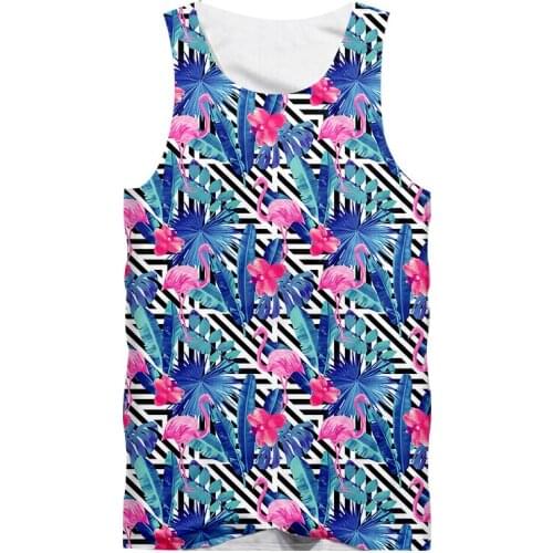 IFPD EU Size Cool 3D Print Skull Tank Top Men Casual Flamingo Banana Leaves Vest Hiphop Streetwear Plus Size Sleeveless Shirts