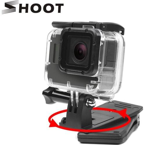 SHOOT 360 Degree Rotary Backpack Hat Clip Clamp Mount for Gopro Hero 7 6 5 Black Xiaomi Yi 4K SJCAM Eken H9 Go Pro Accessories