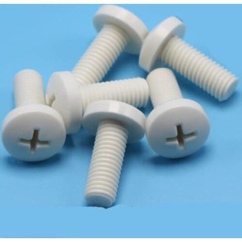 M5 M6 PP Phillips Screws Round head Bolts Pan Head Machine Screw White