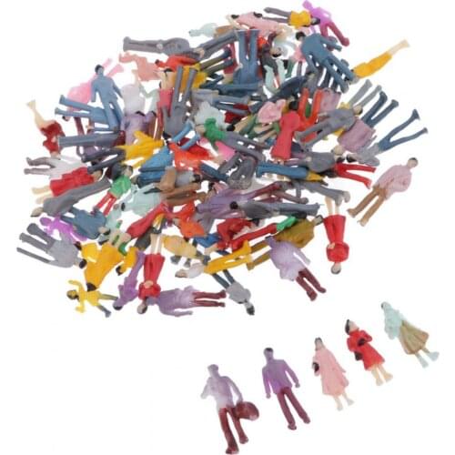 Model Trains Figures 1:100 Scale HO N TT Scale People Scenery Layout Landscape Miniature, Pack of 100