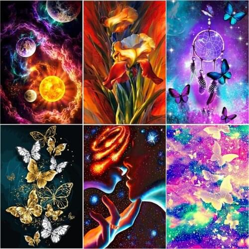 Full square embroidery 5d diamond painting kit Flower planet universe butterfly animal color complet Cross stitch dirll drawing