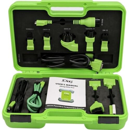 Stable JDiag Elite II Pro J2534 Device with Full Adapters and Software Diagnostic Scanner Scan Tool