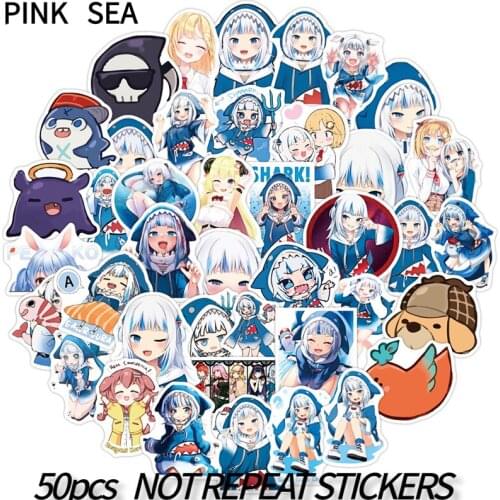 10/30/50Pcs/Set Kawaii Cartoon Anime Girl Cute Gawr Gura S Stickers For Fridge Motorcycle Skateboards DIY Toy Laptop Luggage