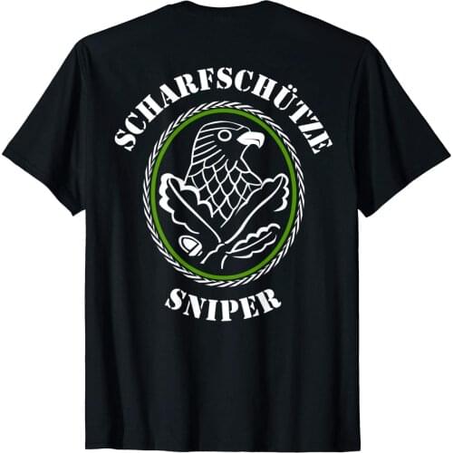 German Army Sniper T-Shirt Double Side menS New Arrival Summer Short Sleeve Leisure Fashion Funny T Shirts For Men