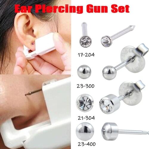 1PC Disposable Sterile Ear Piercing Unit Cartilage Tragus Helix Nose Piercing Gun NO PAIN Piercer Tool Machine Kit Body Jewelry