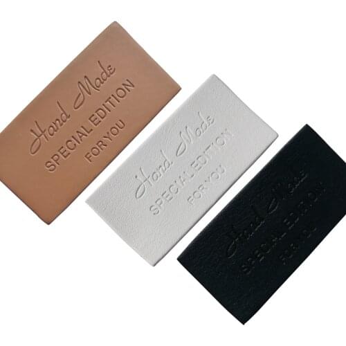 Opalus Diy Sewing Accessories Handmade Labels Pu Leather Labels Series 48Pcs/Lot Hand Made For You Leather Tags For Clothing Tag