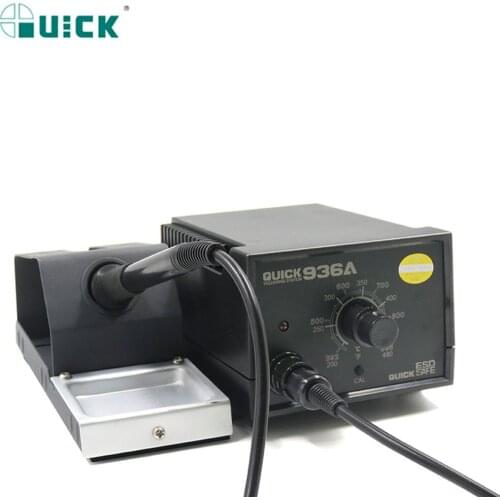 Original QUICK 220V 60W 936A Constant Temperature 6 Electronic Soldering Iron SMD Rework Station with 10pcs solder iron tips