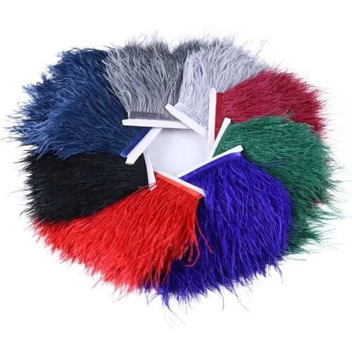 Natural Ostrich Feather Fringe Trim Ribbon DIY Fashion Handbag Accessories Plumas Wedding Dress Bra Decoration Plumes For Crafts