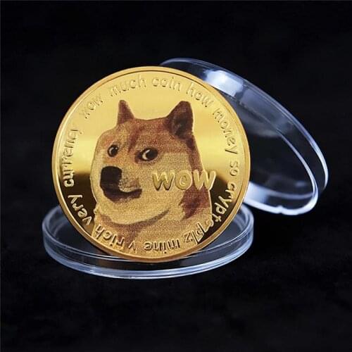 Commemorative Coin Shiba Inu Doge Coin Color Three-dimensional Relief Medallion Gold-plated Silver Metal Badge Virtual Coin