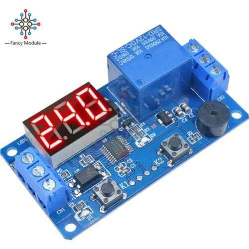 Digital LED Display Time Delay Relay Module Board DC 12V Control Programmable Timer Switch Trigger PLC Automation Car Buzzer