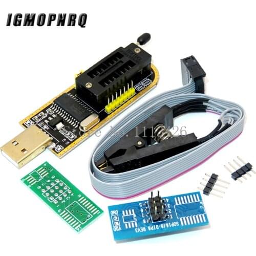 CH341A 24 25 Series EEPROM Flash BIOS USB Programmer Module + SOIC8 SOP8 Test Clip For EEPROM 93CXX / 25CXX / 24CXX