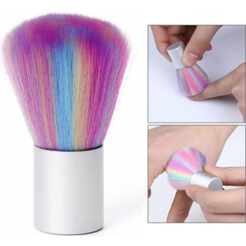 Nail Art Dust Brushes Colorful Nail Powder Remover Brushes Portable Nail Brush Cleaner Blush Powder Brushes Nail Makeup Supply