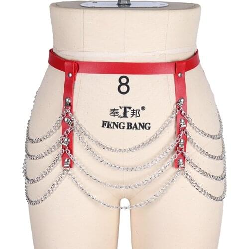Body Strap Belt Chain Stockings Gothic Womens Lingerie Sword Belts Sex Costumes Bdsm Bondage Suspender Leather Harness Garter