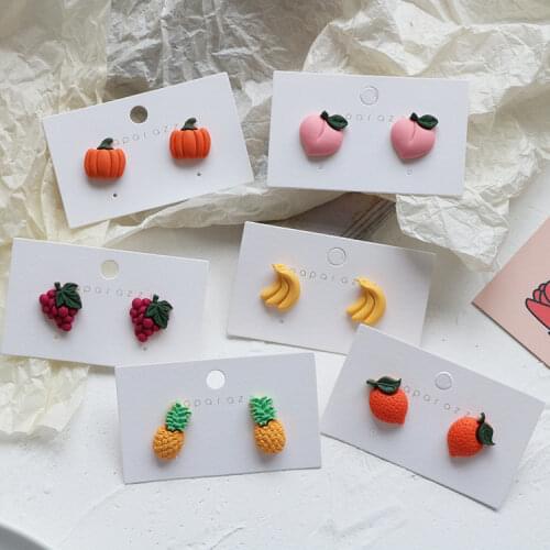 Fruity earrings ~ three-dimensional simulation purple grape cute girl earrings daily simple new trendy earrings