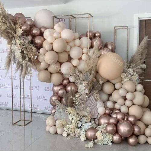 Balloon Garland Arch Kit DIY Wedding Apricot Champagne Foil Balloon Cream Peach Birthday Anniversary Party Decor Supplies