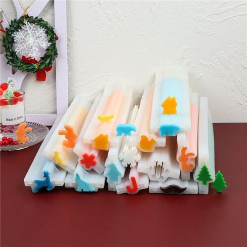 Various Shapes Tube Silicone Soap Long Tube Mold Clouds Round Star Flower DIY Handmade Flexible 3D Tool Aromat Candle Mold