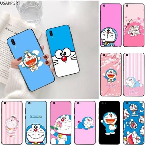 USAKPGRT Doraemon Painted Phone Case For Vivo Y91c Y17 Y51 Y67 Y55 Y7s Y81S Y19 V17 vivos5