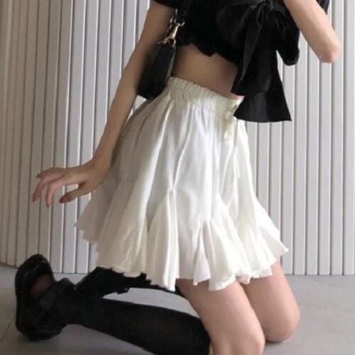 Women High waist Pleated Skirt Spring Autumn Casual Kawaii A-line Skirts Japanese preppy style Uniform Mini Skirts vintage