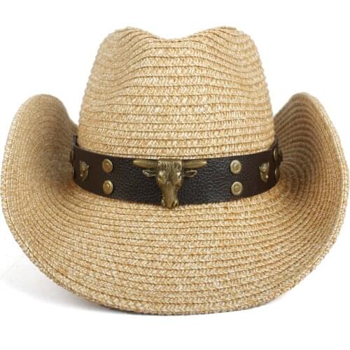 2019 Women Hollow Western Cowboy Hat Lady Summer Straw Bohemian Tassel Sombrero Hombre Beach Cowgirl Jazz Sun Hat Size 57-59CM