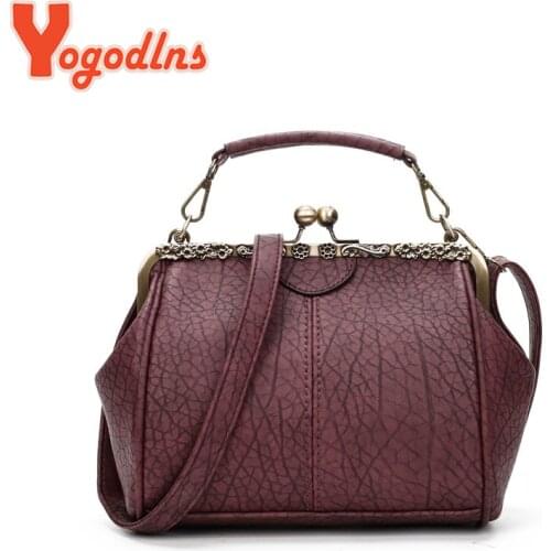 Yogodlns Fashion Frosted Crossbody Bag Women Retro PU Shoulder Bag Advanced Design Clip Handbag Luxurious Lady Shopping Purse