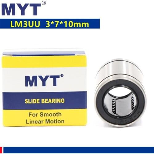 10pcs/100pcs MYT high precision LM3UU 3mm 3*7*10 mm Linear Bushing Bearing for CNC Linear rod shaft 3D Printer