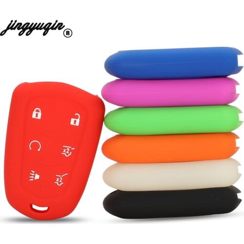 Silicone 10pcs 3 Buttons Silicone Smart Remote Car Key Case Cover For Cadillac Escalade 2015 - 2016 Car-styling Holder Protector