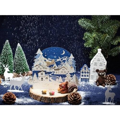 100pcs Creative three-dimensional hollow-out Christmas card holiday greetings empty card convey the warmth of the holiday