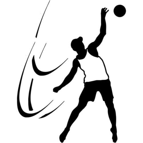 11.4CM*15 Interesting Volleyball Sports Black/Silver Vinyl Car Stickers Silhouette Decoration S9-1103