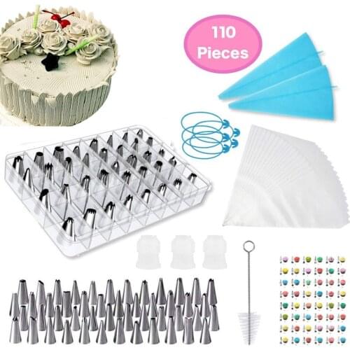 110Pcs/lot Cake Icing Piping Nozzle Reusable TPU Decorating Bag Pastry Set DIY Dessert Cookies Kitchen Baking Tools