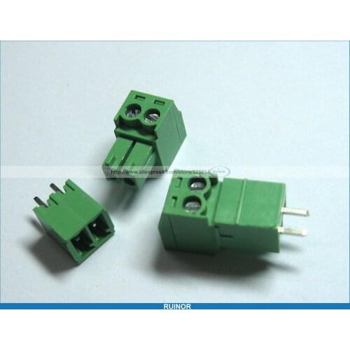 12 Pcs Screw Terminal Block Connector 3 81mm 2 Pin Way Green Pluggable Type