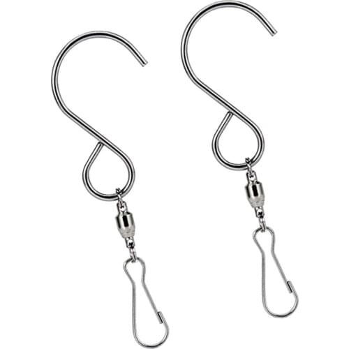 2Pcs Hanging Stainless Steel Swivel Hooks Clip For Garden Wind Chime Sun Catcher