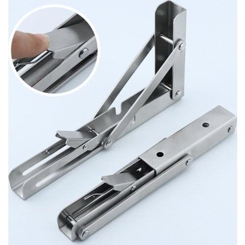 2Pcs Stainless Steel-Folding Triangle Bracket Bracket Load-bearing Thick Baffle Bracket Shelf Support Shelf Shelf Wall Support