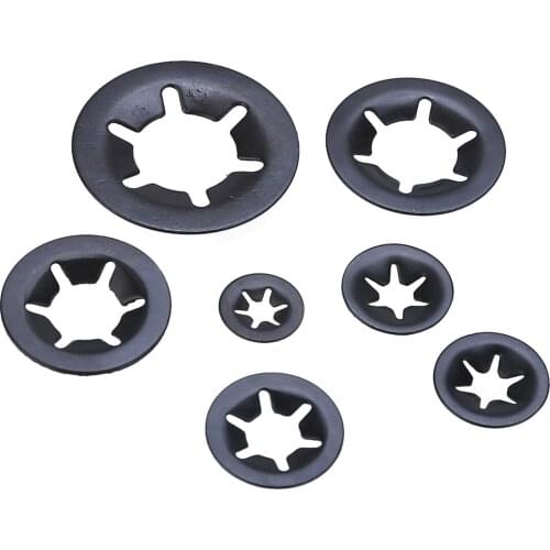 260pcs/set Durable Star Nut Metal Starlock Push-on Locking Washer Fastener Assorted Kit for Electrical Photography Using