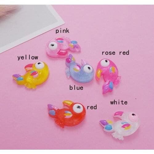 50Pcs Resin Kawaii Woodpecker Flatback Resin Cabochon for Hair Bows Center DIY Jewelry Accessories Scrapbooking Hot Selling