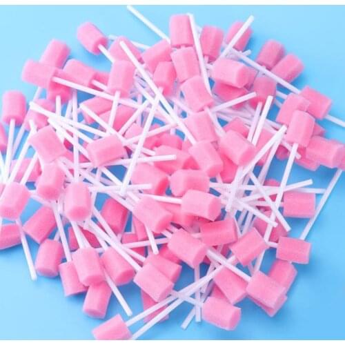 50Pcs/Box Disposable Plum Blossom Shaped Oral Care Sponge Swabs Unflavored Sterile Dental Swabsticks for Mouth Cavity Cleaning I
