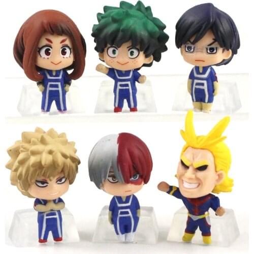 6pcs/set My Hero Academia Figures Midoriya Izuku Bakugou Katsuki Bok Todoroki PVC Model Toys Dolls Gift for Children
