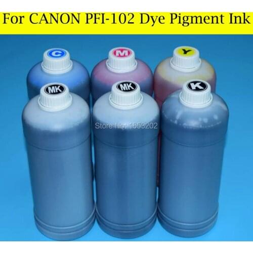 6 Pieces X 1000ML For Canon PFI 102 104 Refill Ink For Canon iPF650/655/750/755/760/765 iPF765MFP Printer
