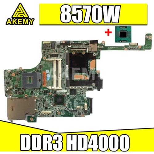 AKemy 690643-001 Main Board For Hp Elitebook 8570W Laptop Motherboard DDR3 HD4000 J8A with graphics slot