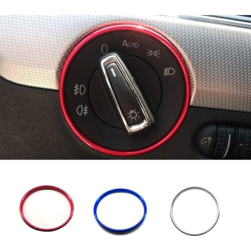 Car Headlight Switch Decorative Frame Metal Ring For Volkswagen VW PQ35 PQ46 Golf Jett MK5 MK6 Passat B6 B7 CC Touran Tiguan