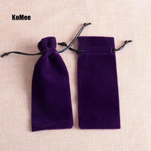 50pcs 6x15.5cm (2.36"x6.1") Velvet Pouch Drawstring Jewelry Pouches Gift Bags For Packing Lipstick packing Bag